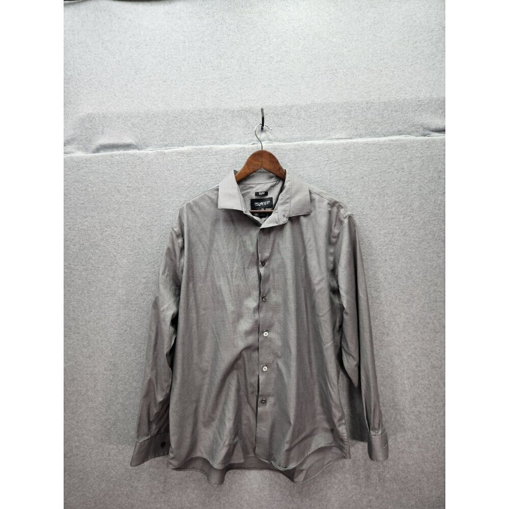 Awearness‎ Kenneth Cole Non-Iron Slim Fit Dress Shirt 17.5 34/35 Gray